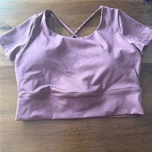 Altar'd State Mauve Crop Top with Twist Detail